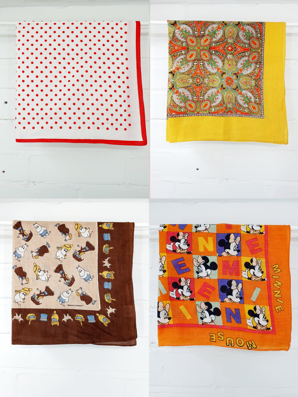 Vintage / secondhand Puuvillahuivit, Vintage Cotton scarfs