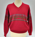 Burgundy men's sweater from the 80s, size ML