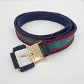 Green velvet-covered accessory belt from the 80s, length 83-88cm