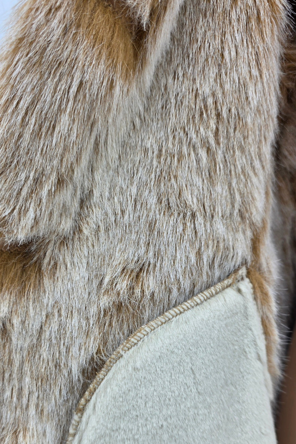 Miss Bissi, brown faux fur jacket, size 40-42