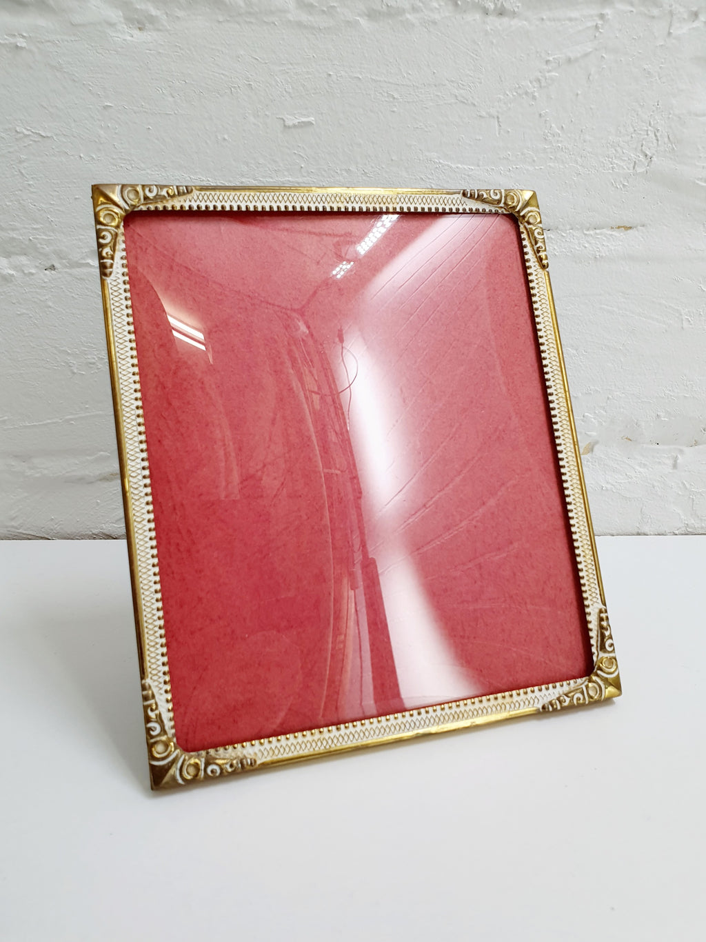 Cream and gold colored vintage photo frame | 50s-60s | Size 12x14.5cm