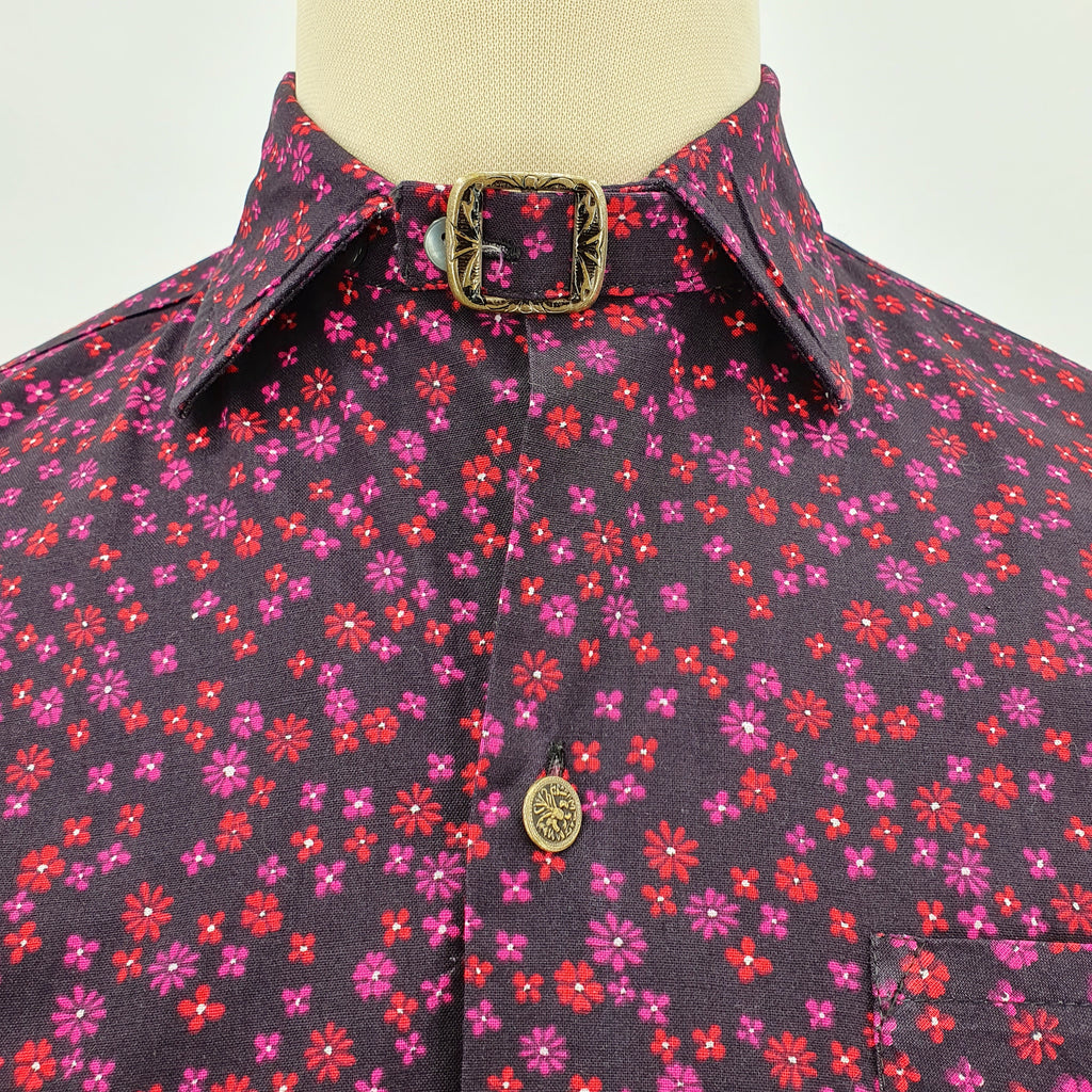 Masto product, men's cotton shirt with collar buckle, size S