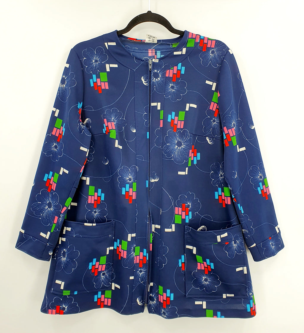 Tiklas, dark blue pocket jacket from the 70s, size 40-42