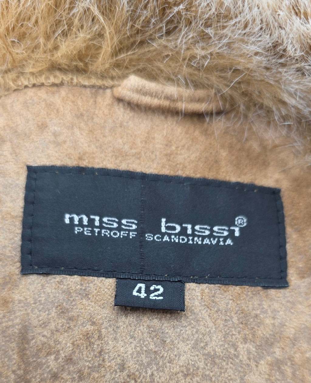 Miss Bissi, brown faux fur jacket, size 40-42