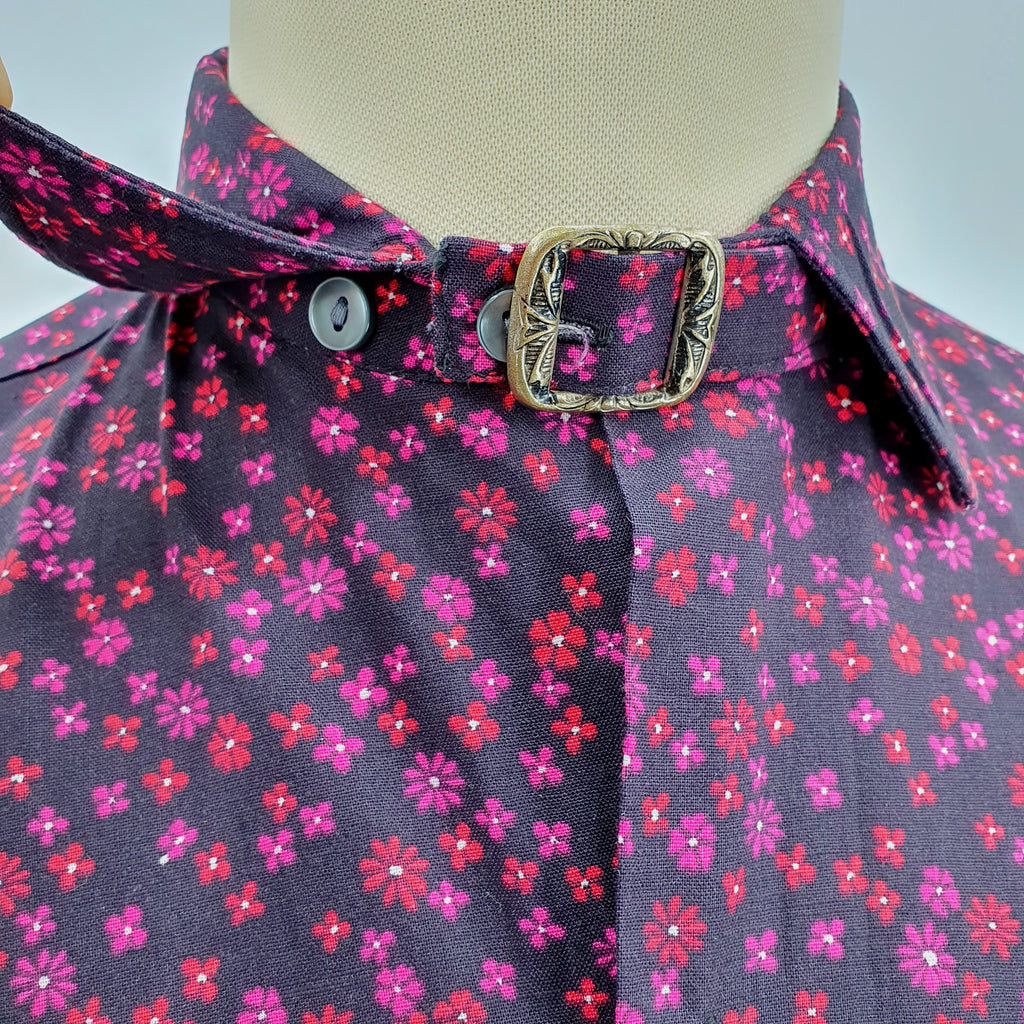 Masto product, men's cotton shirt with collar buckle, size S