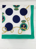 Nautical-themed vintage scarf from the 80s-90s | Size 75x75cm