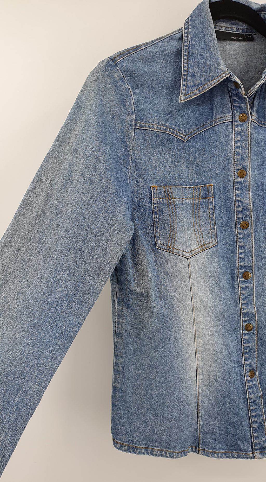 Hennes, blue denim shirt, early 2000s, size 38