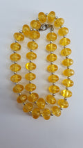 Yellow short pearl necklace from the 60s-70s, length 47cm