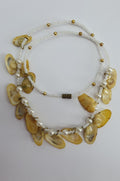 Pearl necklace with seashell pendants, length 45cm