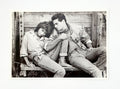 Paola&Marianno, black and white postcard from the 90s