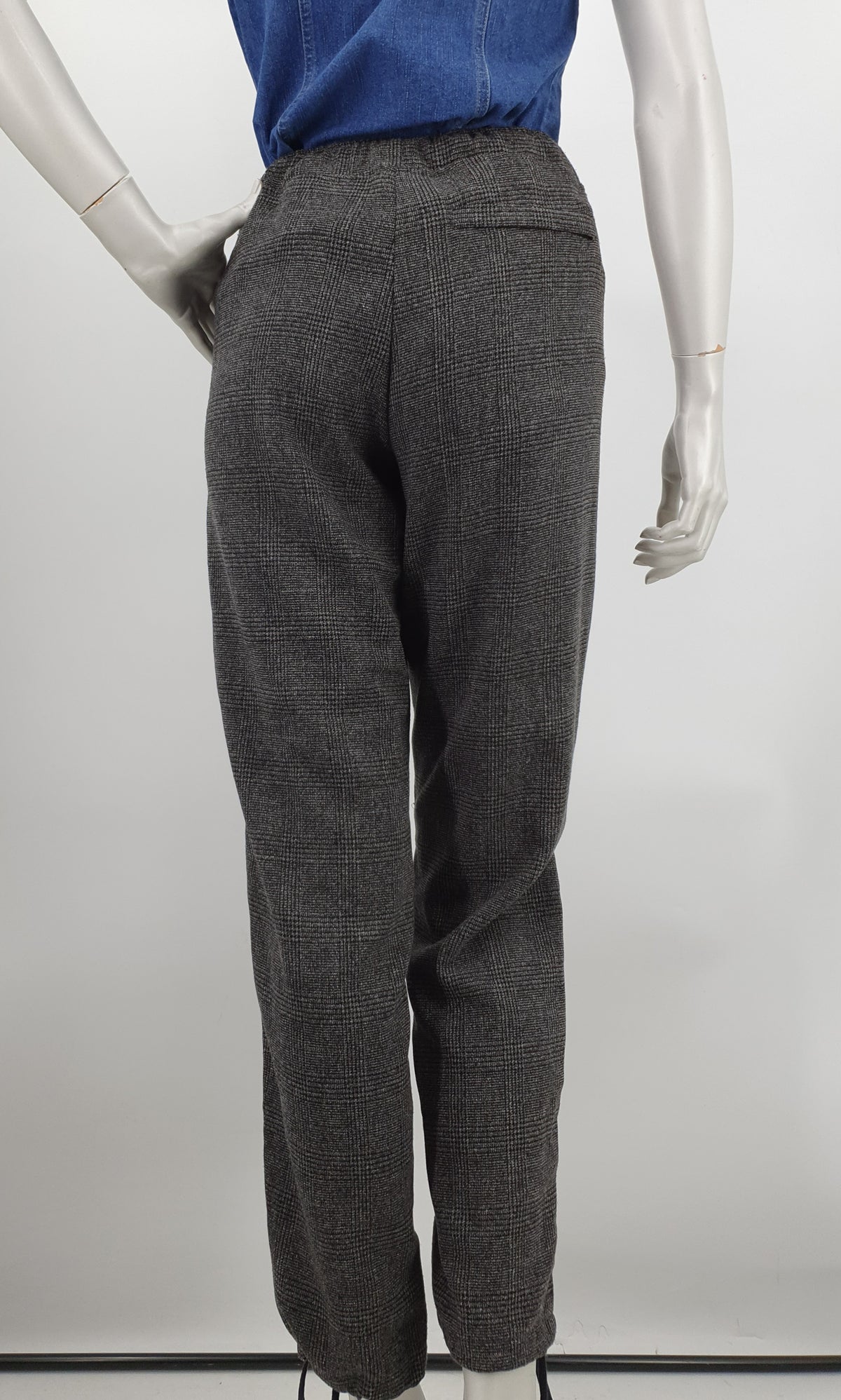 R-Collection, black-gray trousers with elastic waist, size 34-36