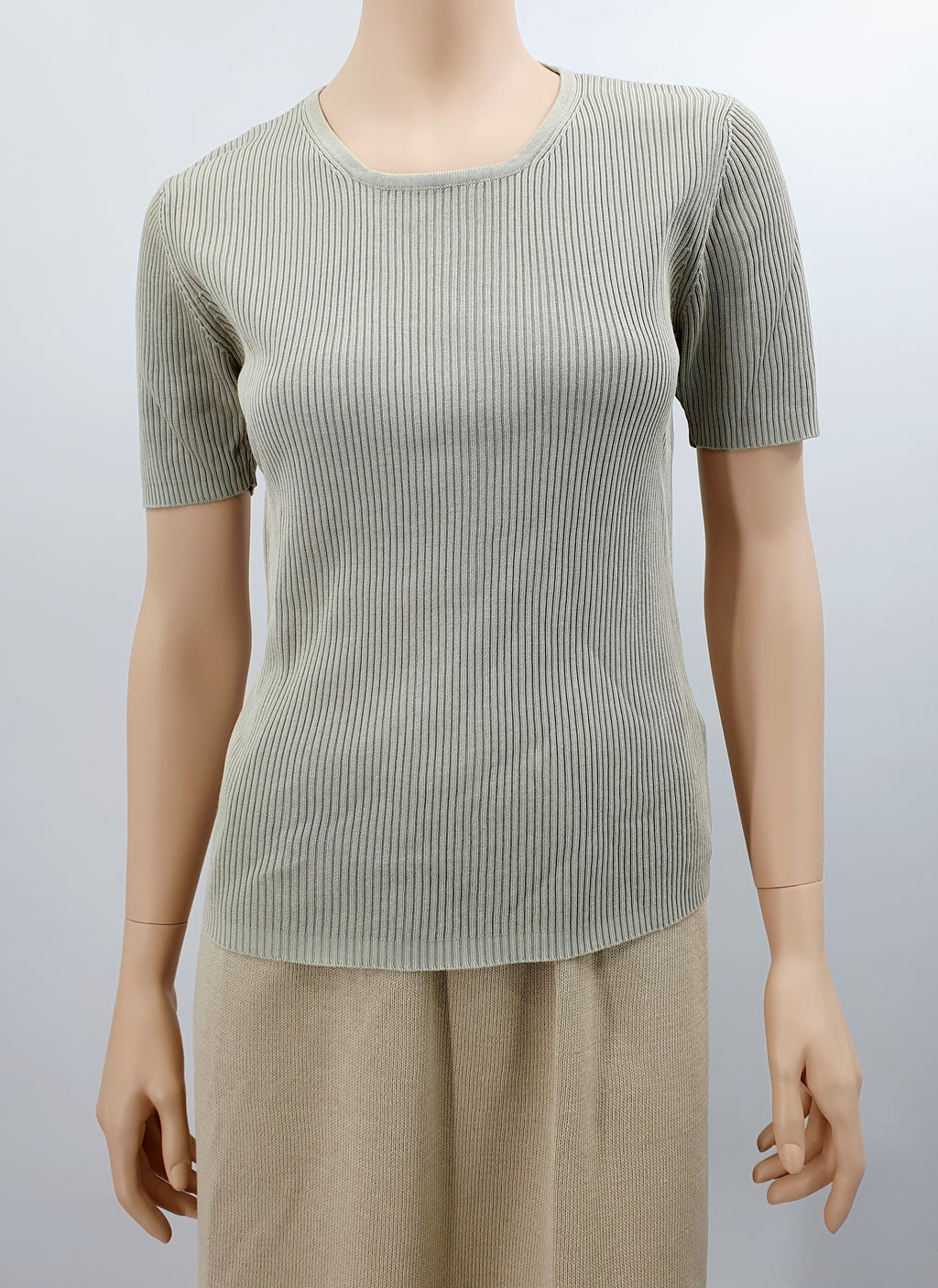 Santarelli, light green short-sleeved sweater from the 90s, size 38-40-42