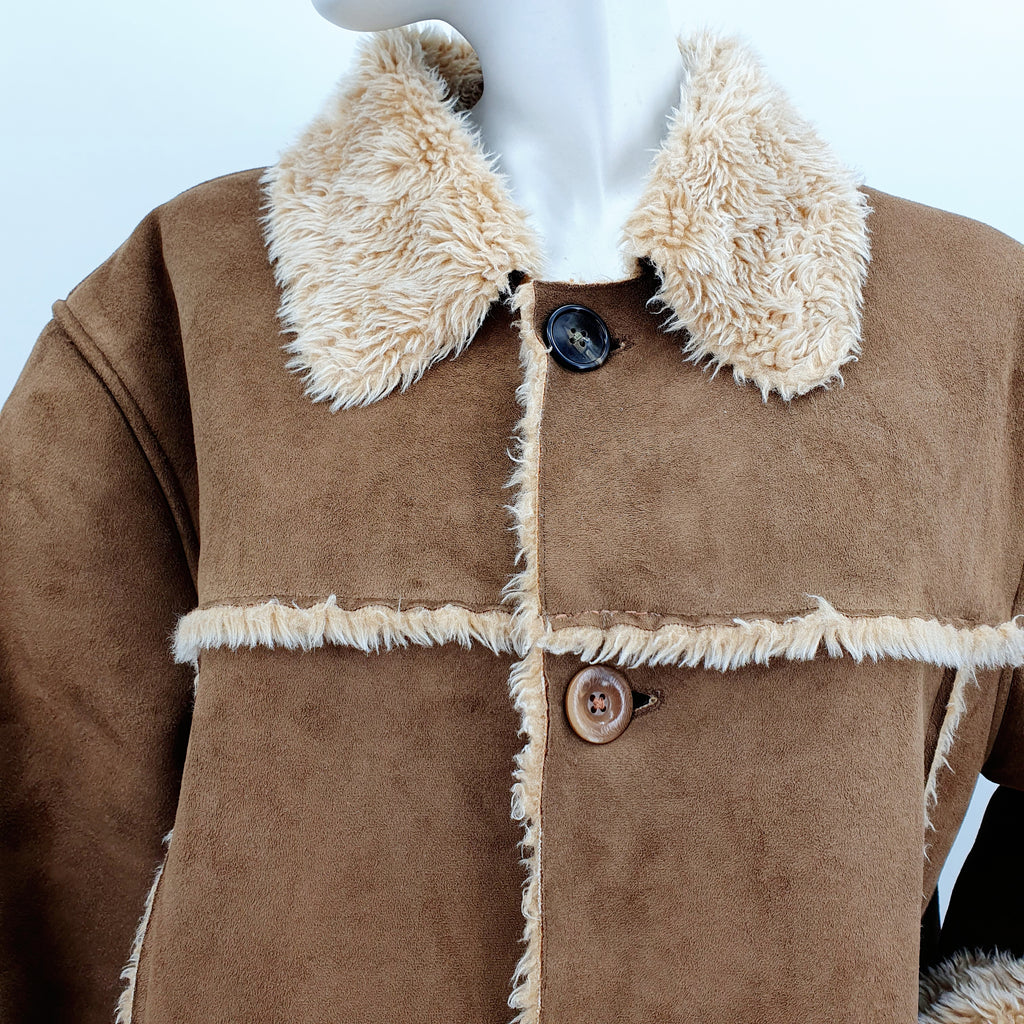PTX brown teddy jacket from the 90s, size women's 44, men's L