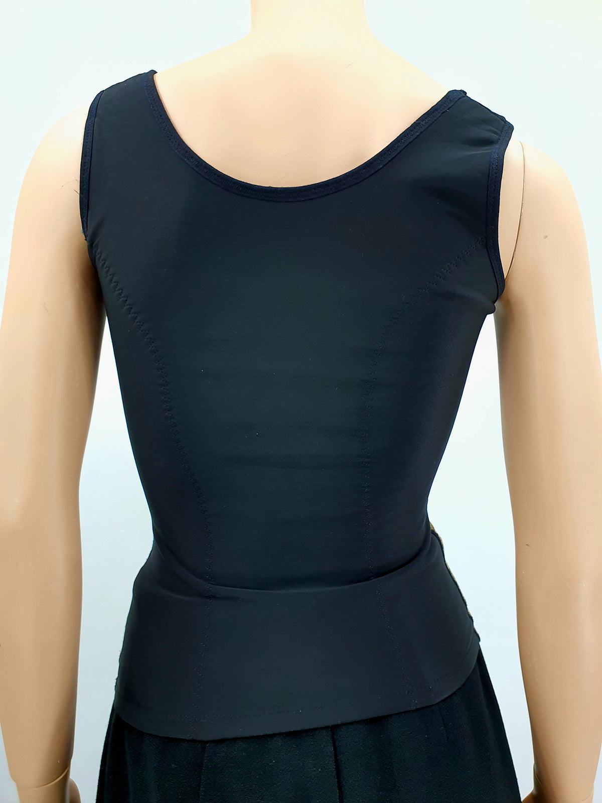 Shaping top, black/panther print, size 34-36