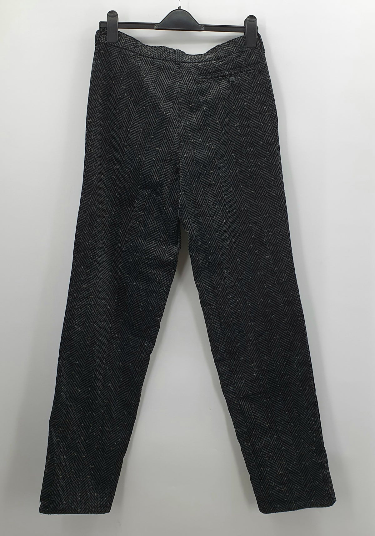 St.Jacques, mustat unisex vakosamettihousut 80-luvulta, vyöt.ymp. 80cm