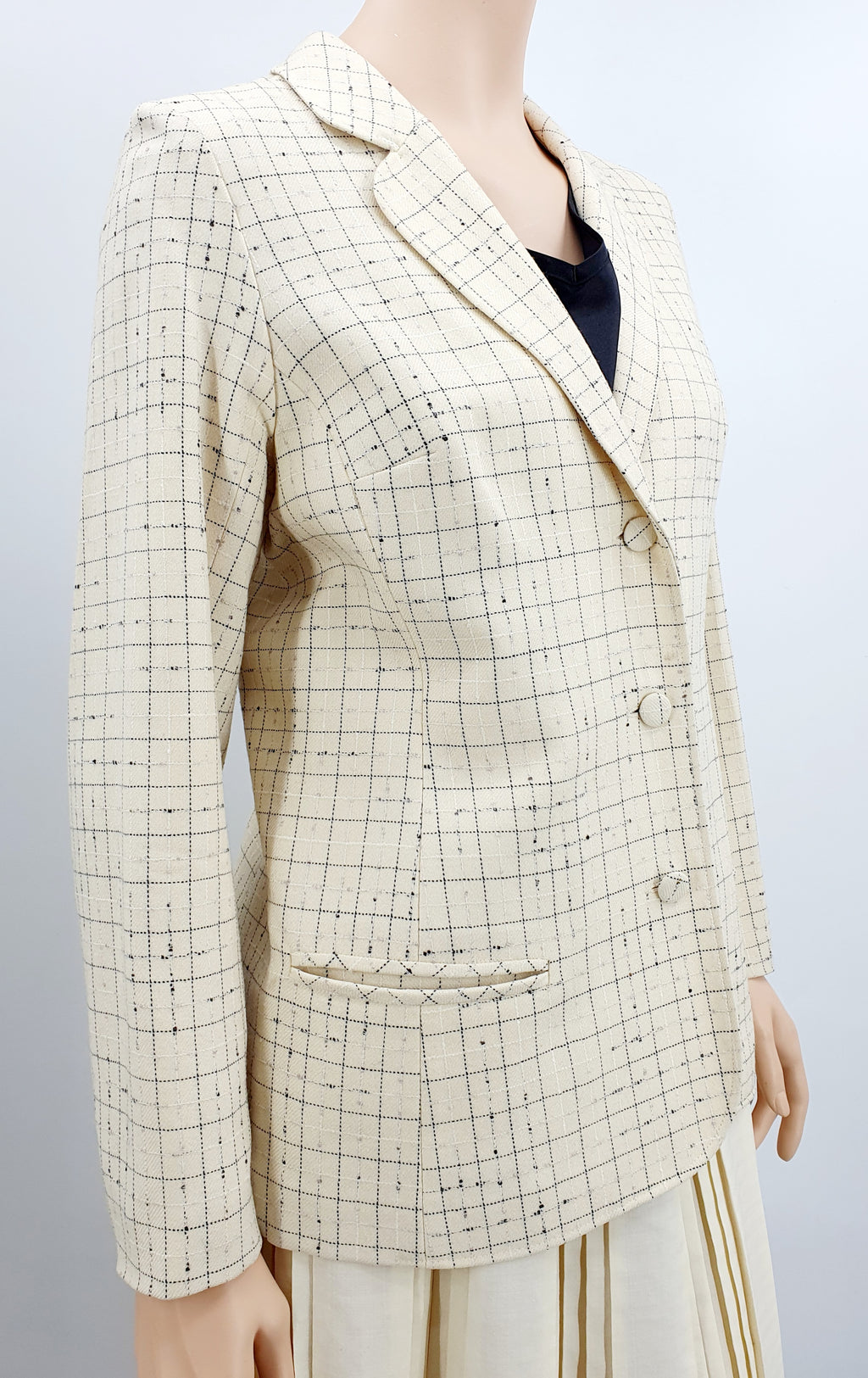 Salonne, women's off-white wool blazer from the 70s-80s, size 38