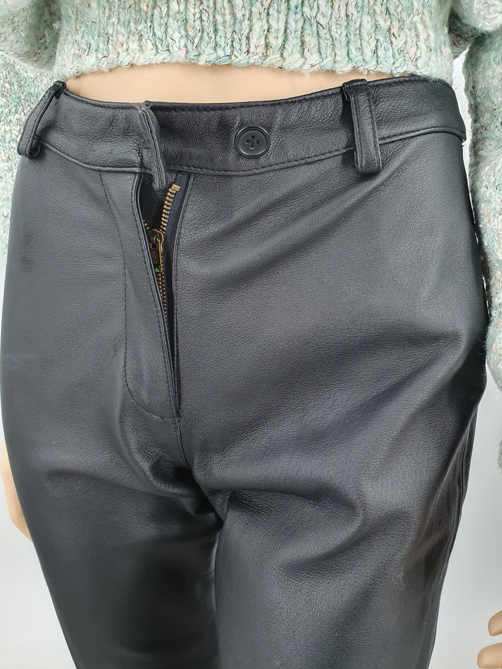 Reflex, women's leather pants from the 80s-90s, waist 70cm, size 34