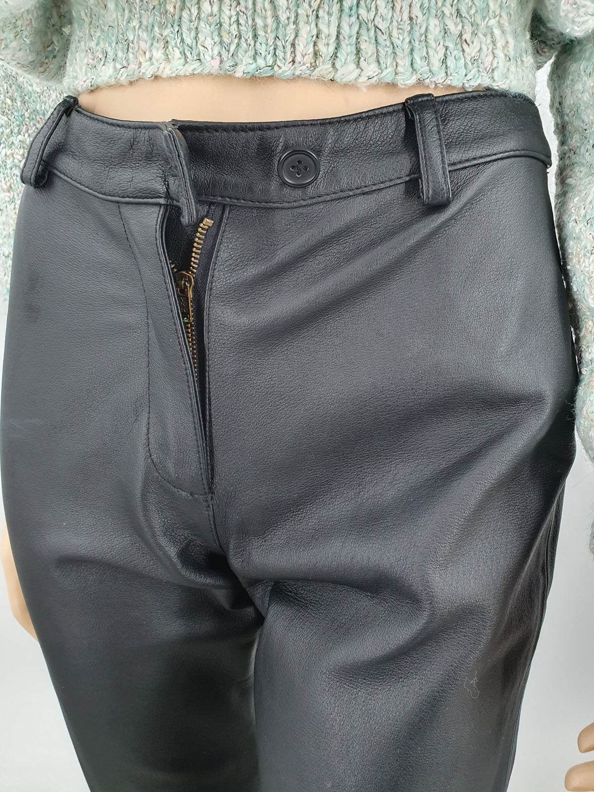 Reflex, women's leather pants from the 80s-90s, waist 70cm, size 34