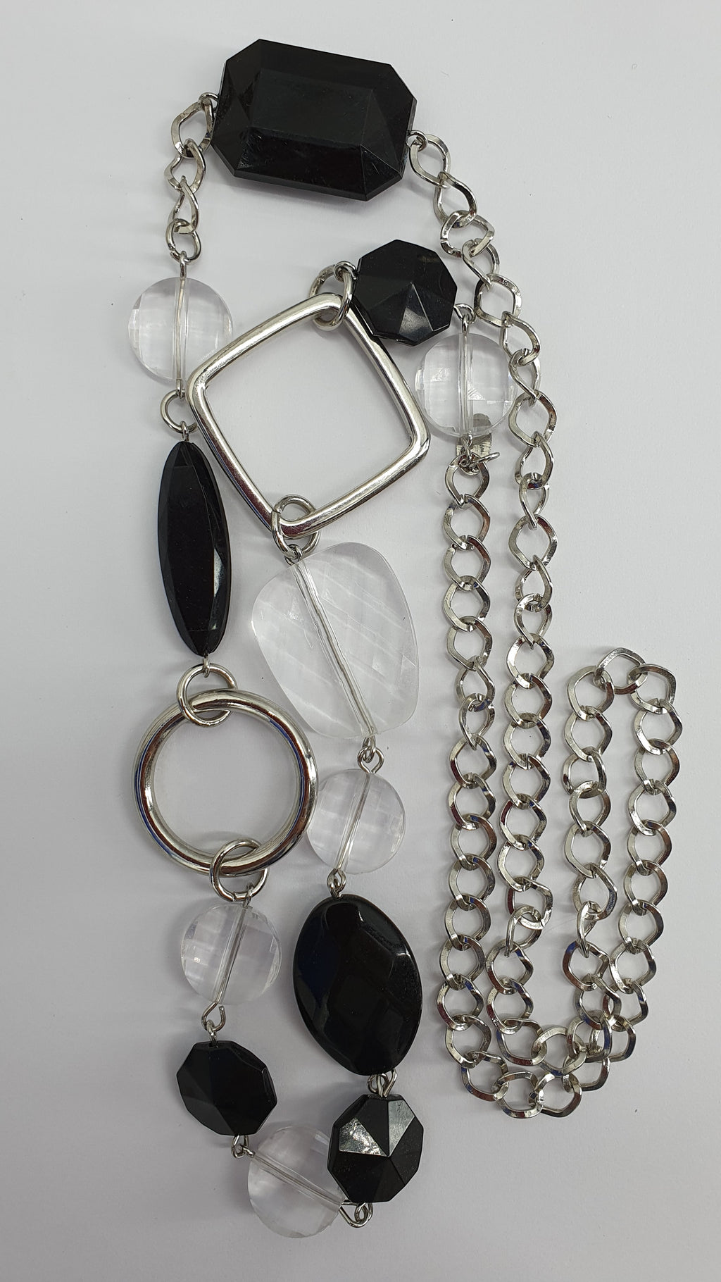 Asymmetrical necklace from the 90s, length 84 cm
