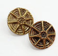 Clip earrings, brass-colored