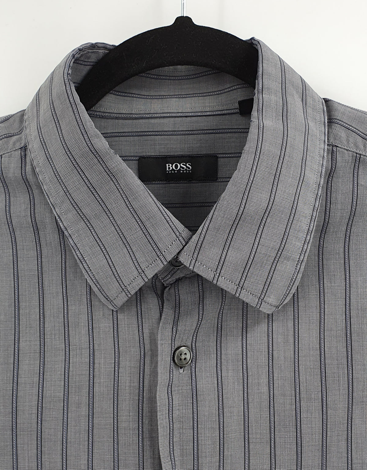 Boss, gray men's shirt from the 90s, size L