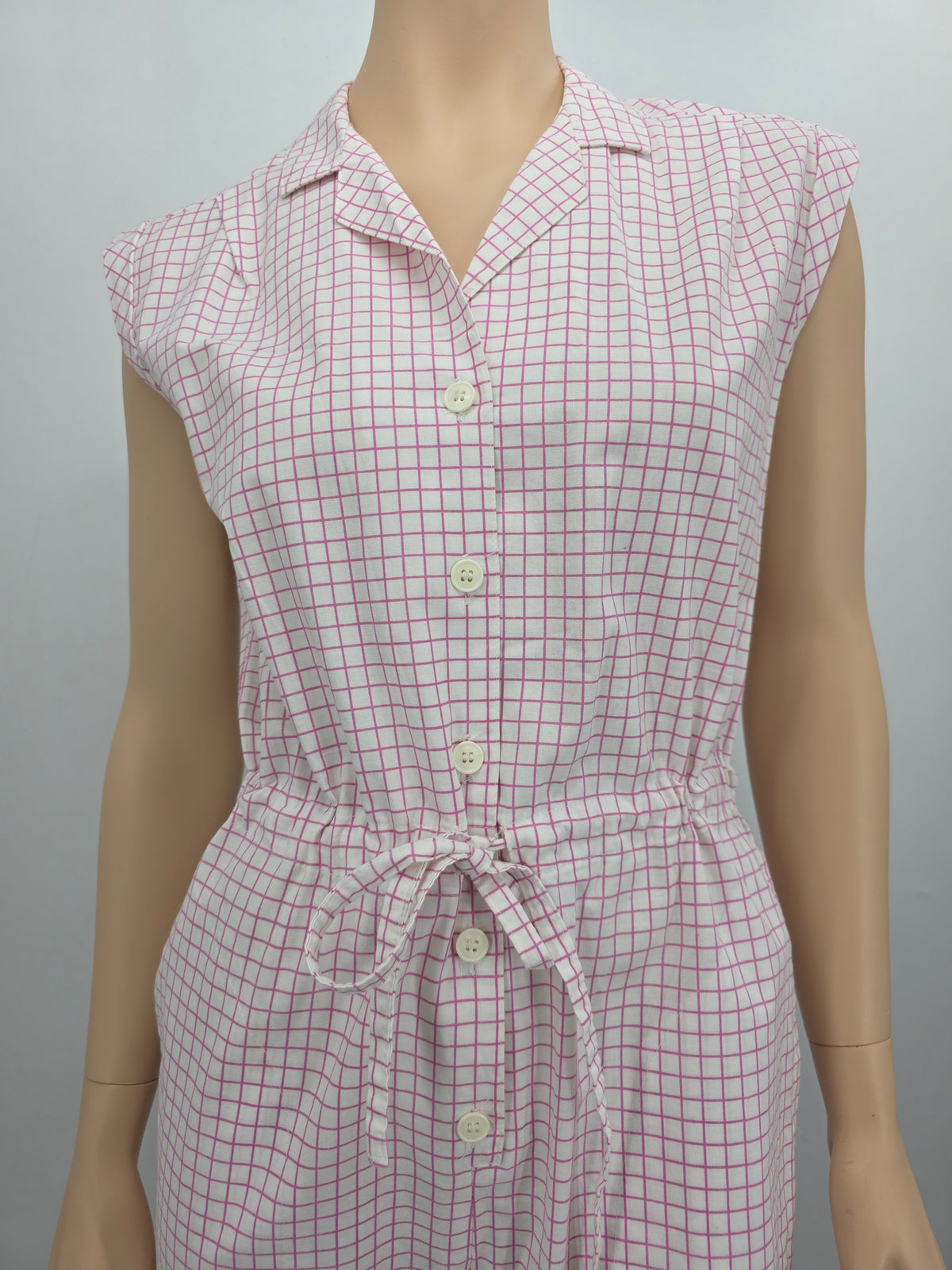 Finn-Flare, ruutukuvioinen jumpsuit/haalari 80-luvulta, koko 34-36