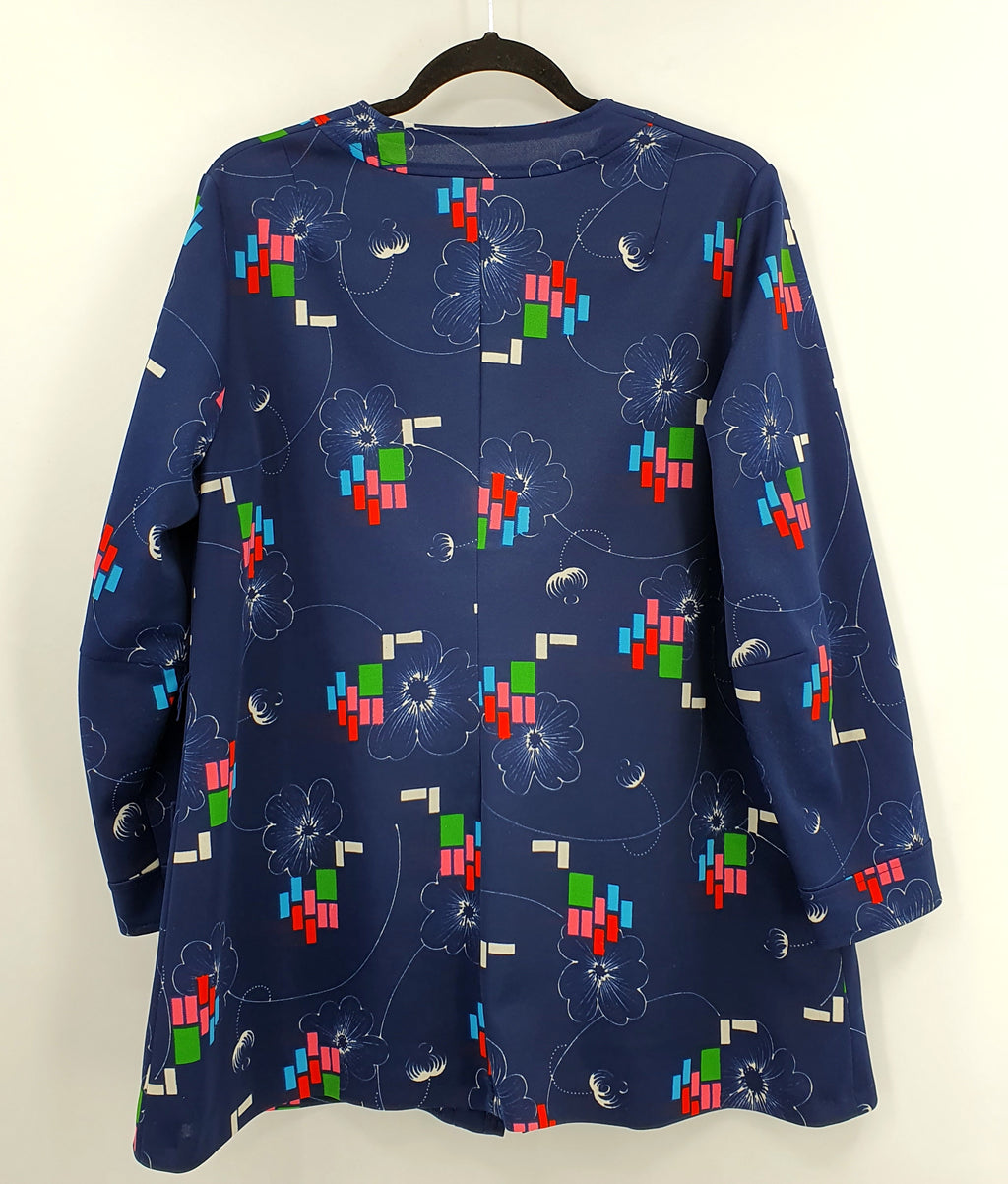 Tiklas, dark blue pocket jacket from the 70s, size 40-42