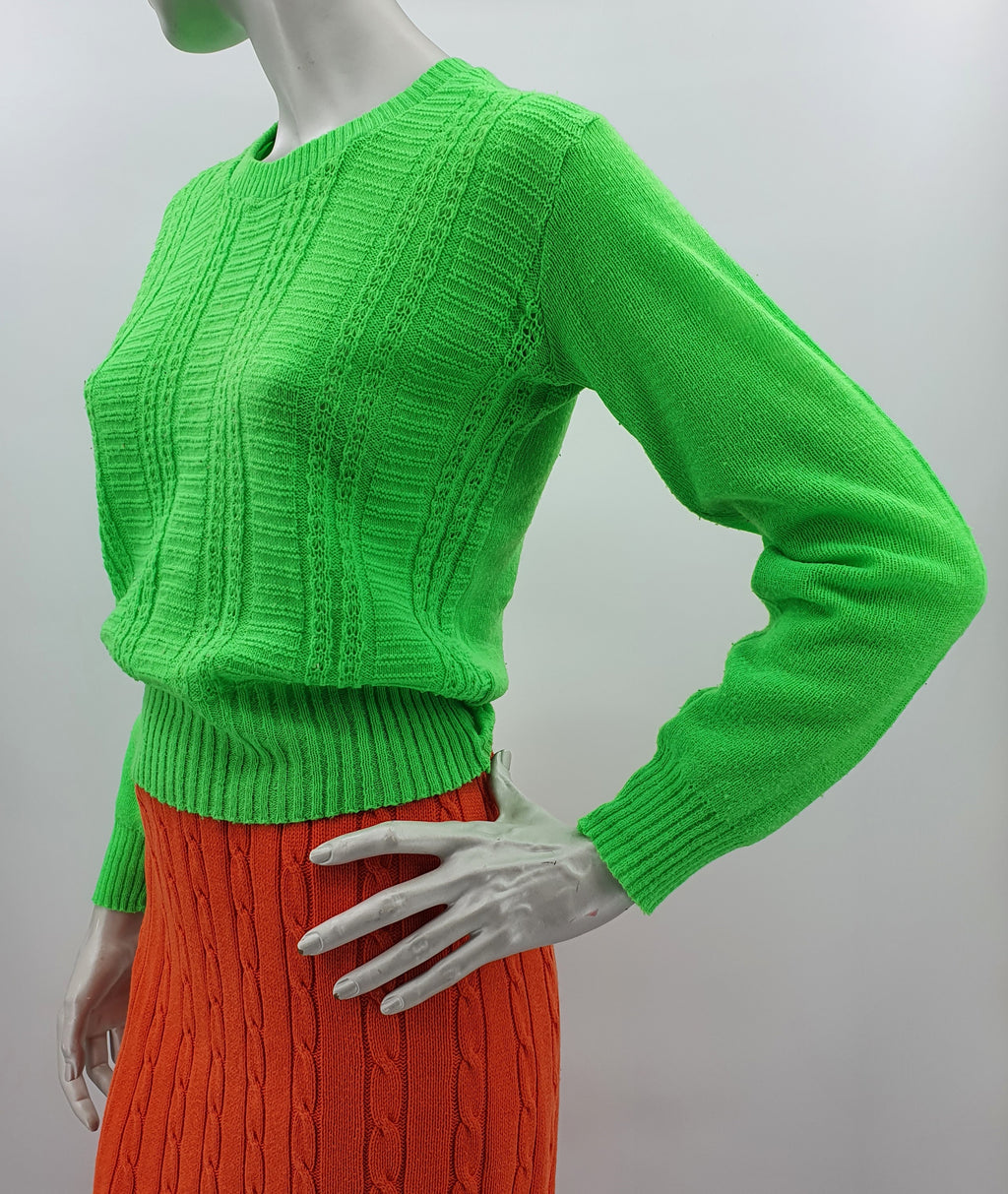 Neon green sweater, 70s, size 34-36