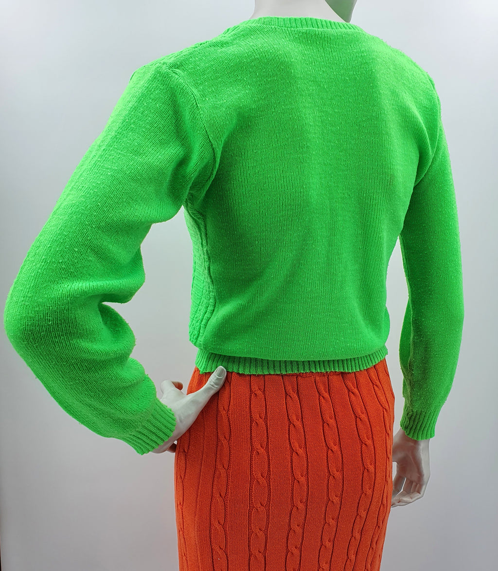 Neon green sweater, 70s, size 34-36